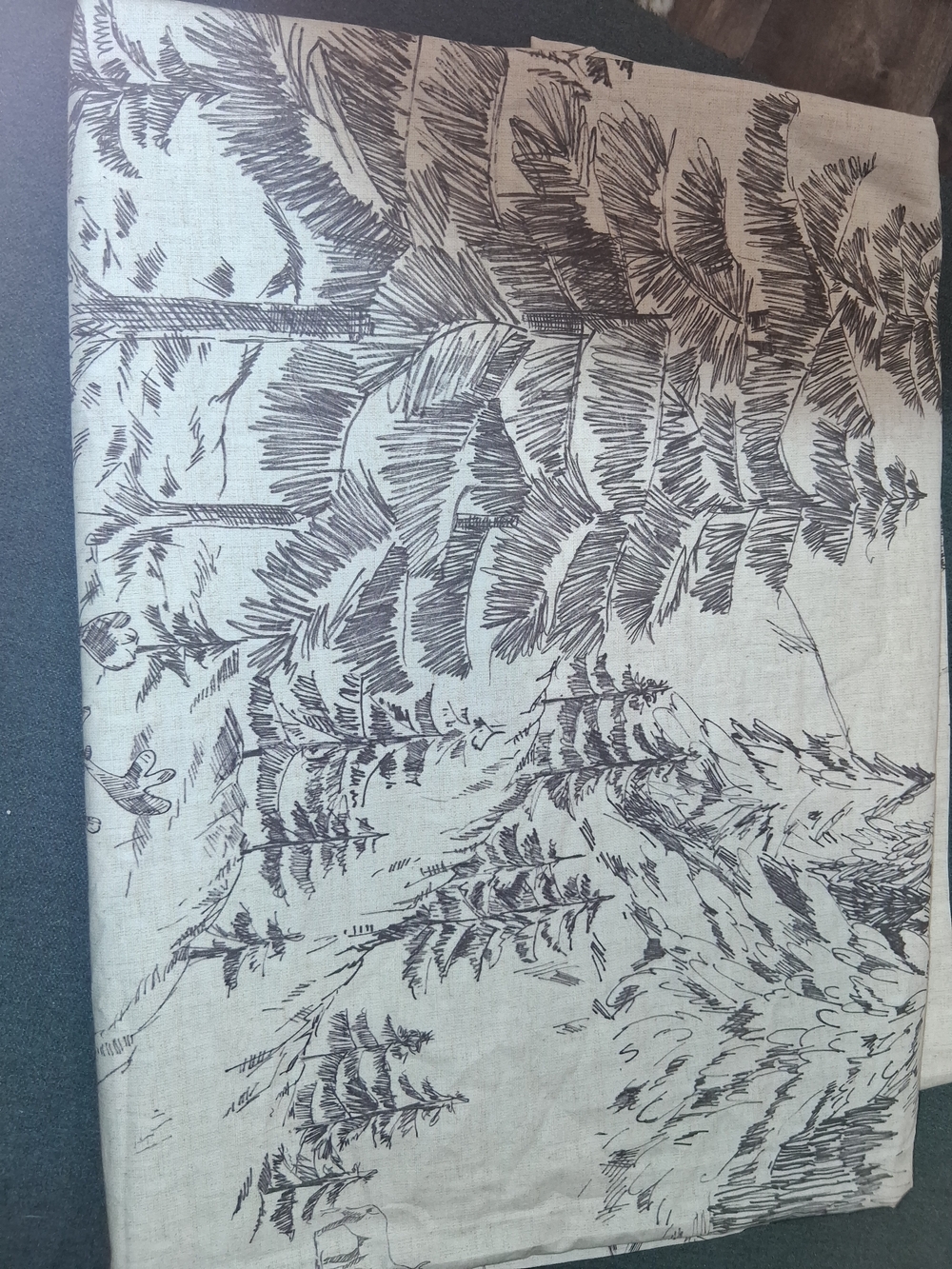 Pottery Barn Rustic Forest Shower Curtain, 72", Deer Cabin Winter Woods - Picture 3 of 9